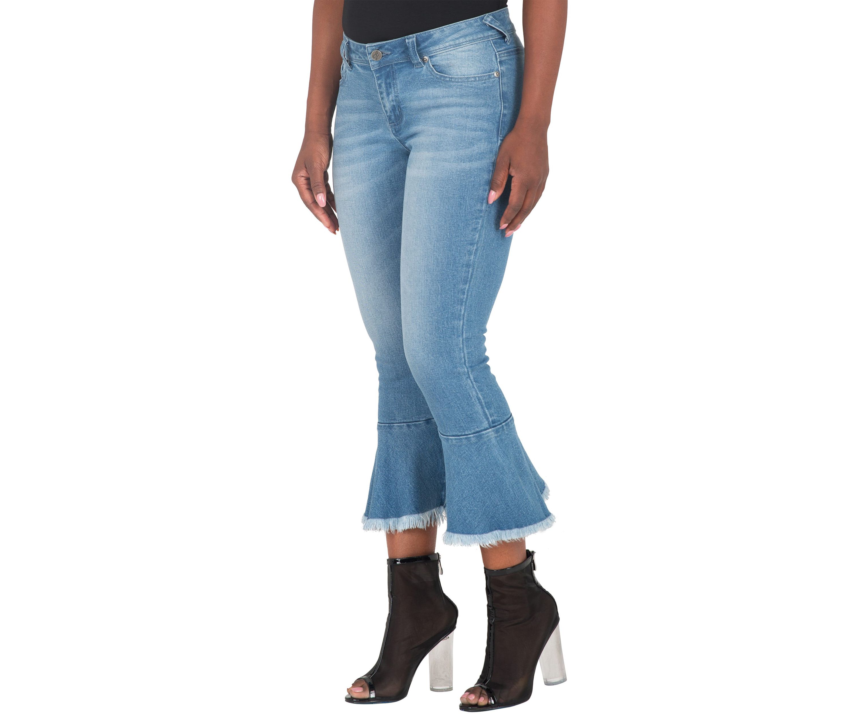5-Pocket Flare Cropped Ankle Jeans
