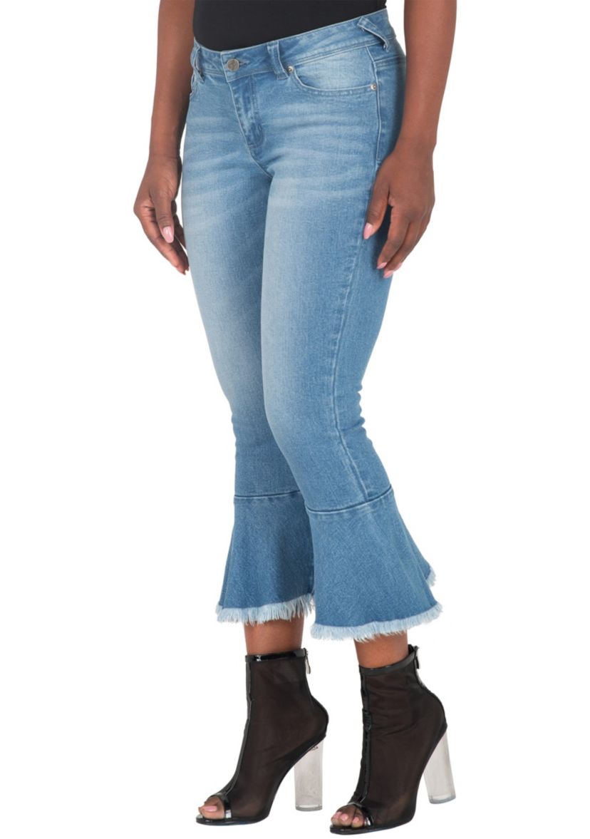 5-Pocket Flare Cropped Ankle Jeans