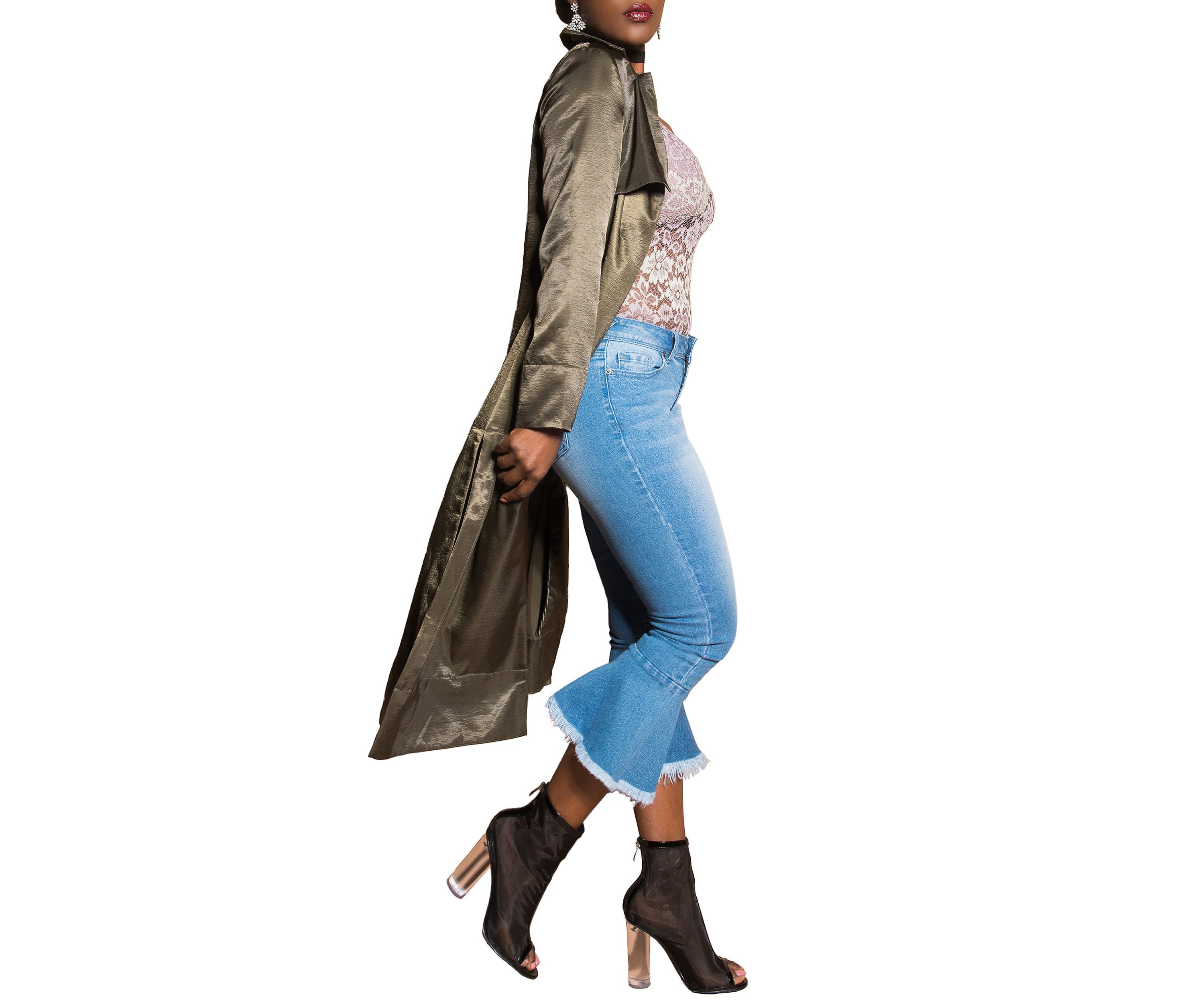 5-Pocket Flare Cropped Ankle Jeans