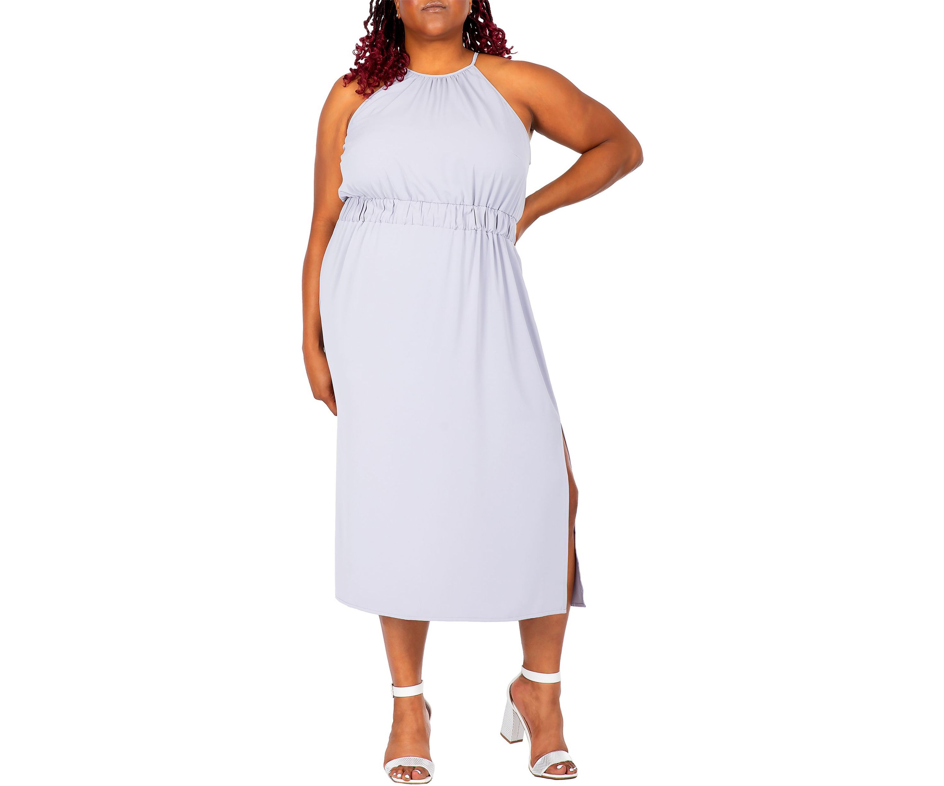 Womens Plus Size Halter Neck Elegant Maxi Dress