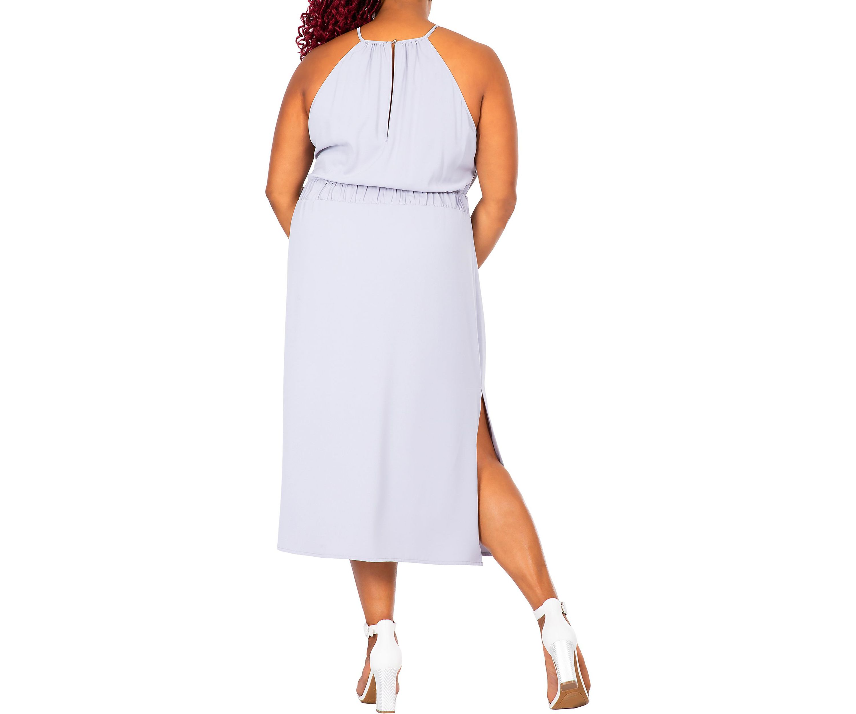 Womens Plus Size Halter Neck Elegant Maxi Dress