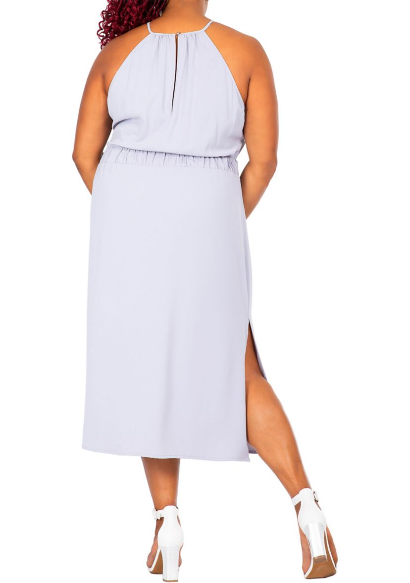 Womens Plus Size Halter Neck Elegant Maxi Dress
