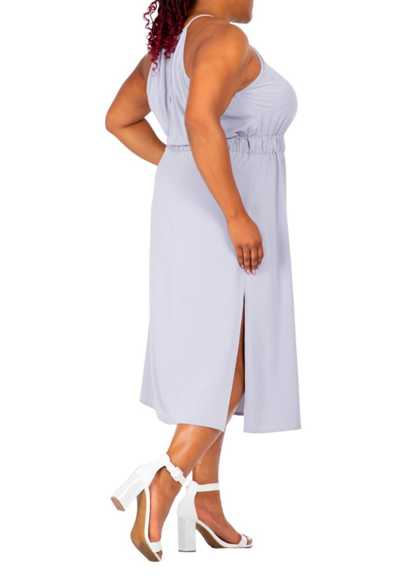 Womens Plus Size Halter Neck Elegant Maxi Dress