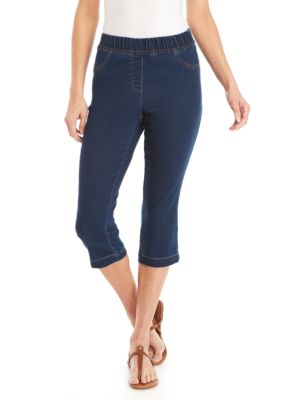 Kim Rogers® Knit Denim Pull-On Capris Pants | belk