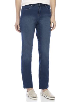 Kim Rogers® Straight Leg Hidden Elastic Waistband Jeans | belk