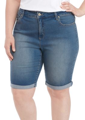 Kim Rogers® Plus Size Bermuda Denim Shorts Belk