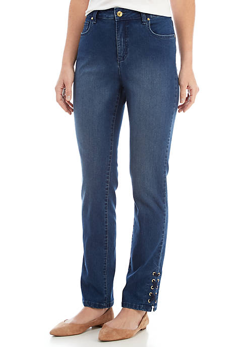 Kim Rogers® Super Stretch Lace-Up Denim Jeans | belk