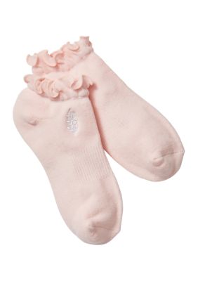 Ladies Bills For Bare Feet Pink Marbled Socks