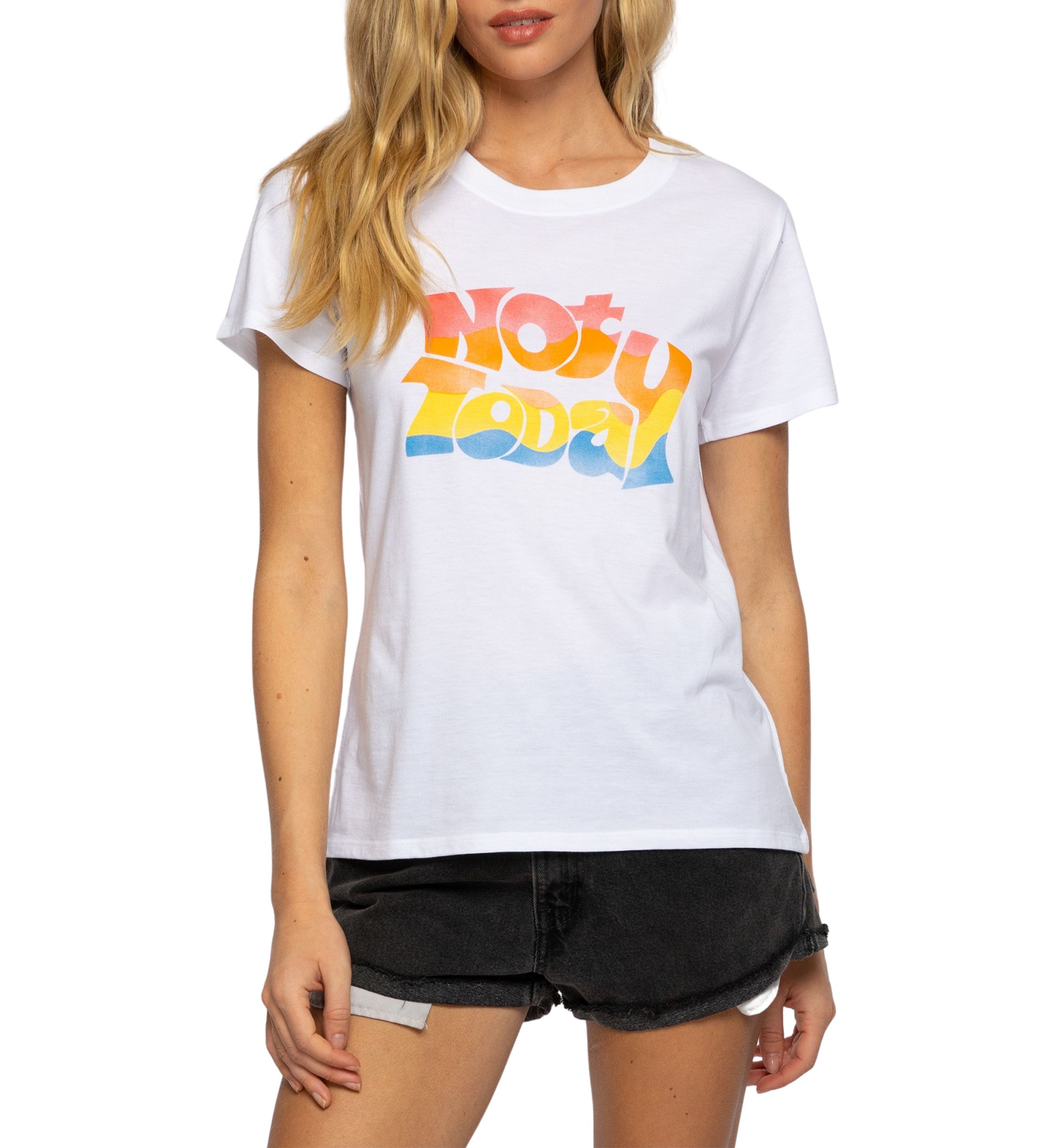 Womens Not Today Rainbow Loose Graphic T-Shirt