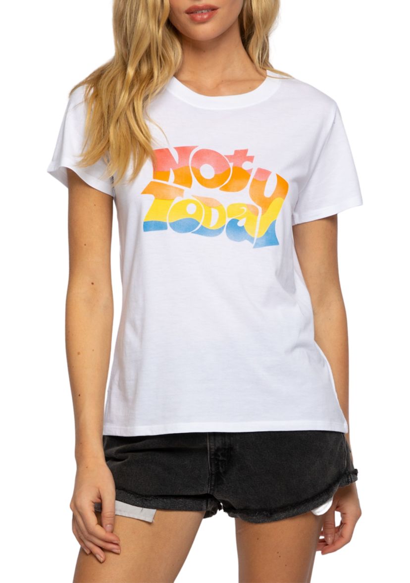 Womens Not Today Rainbow Loose Graphic T-Shirt