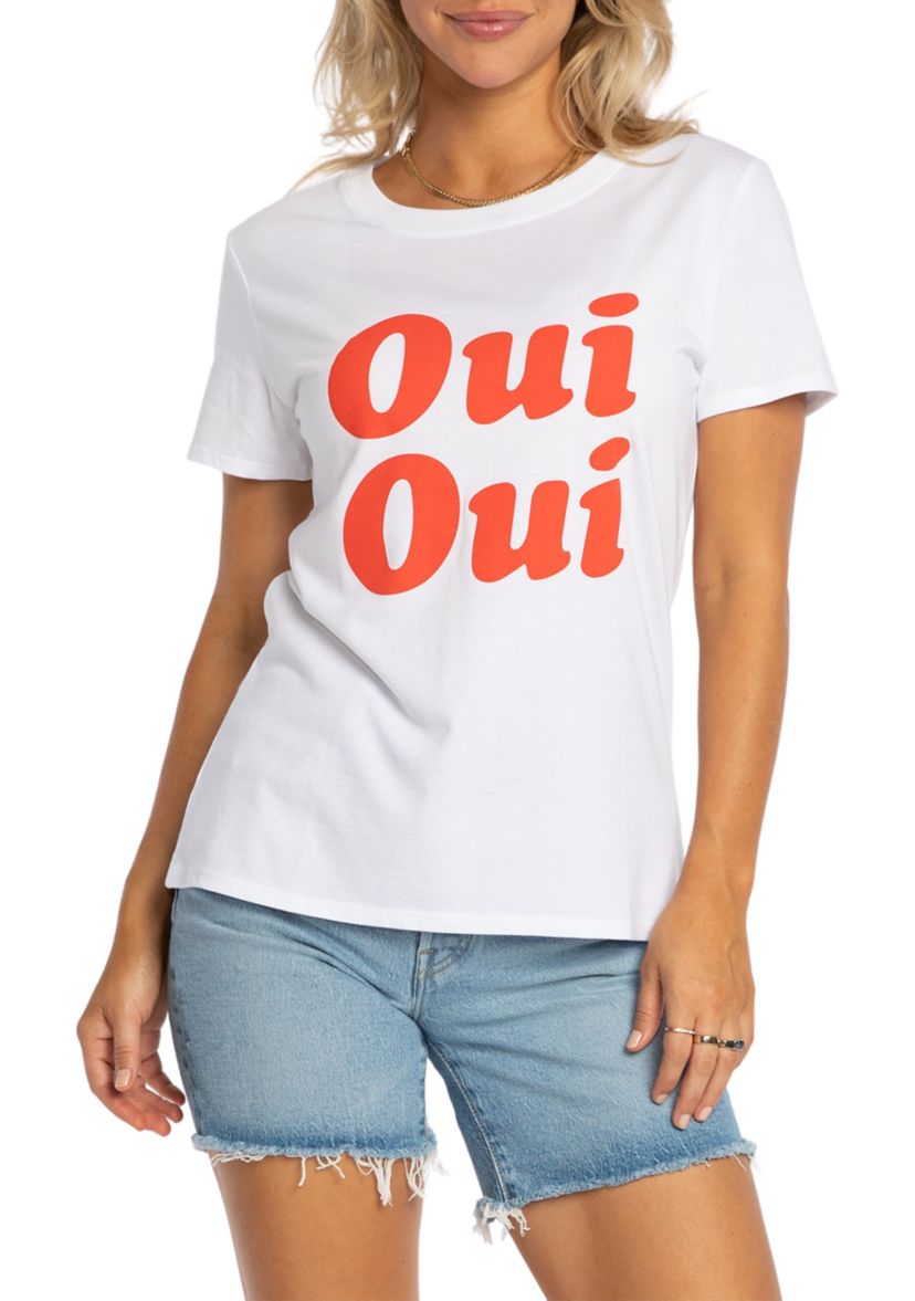 Womens Short Sleeve Oui Oui Graphic T-Shirt
