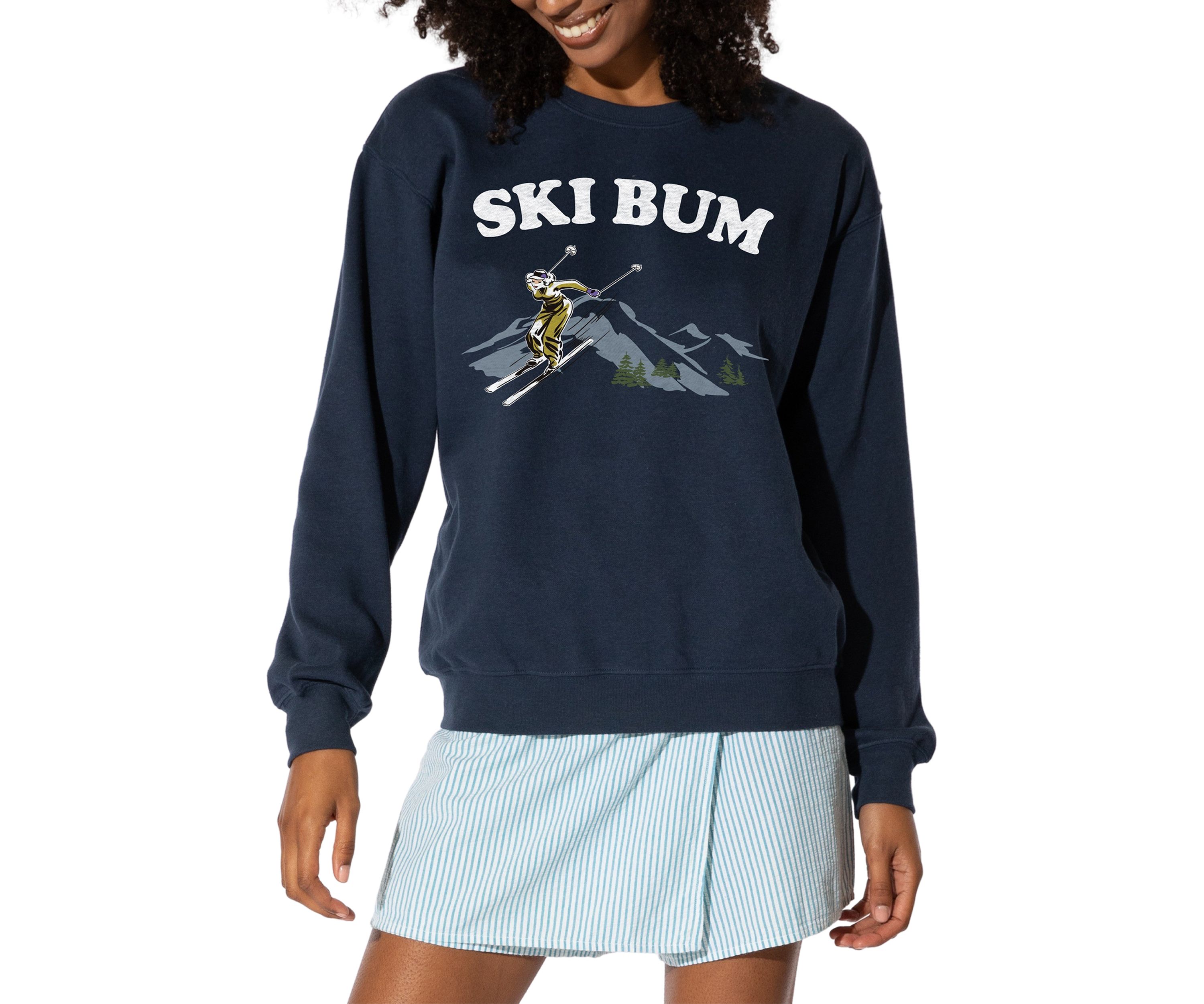 Womens Ski Bum Graphic Sweatshirt