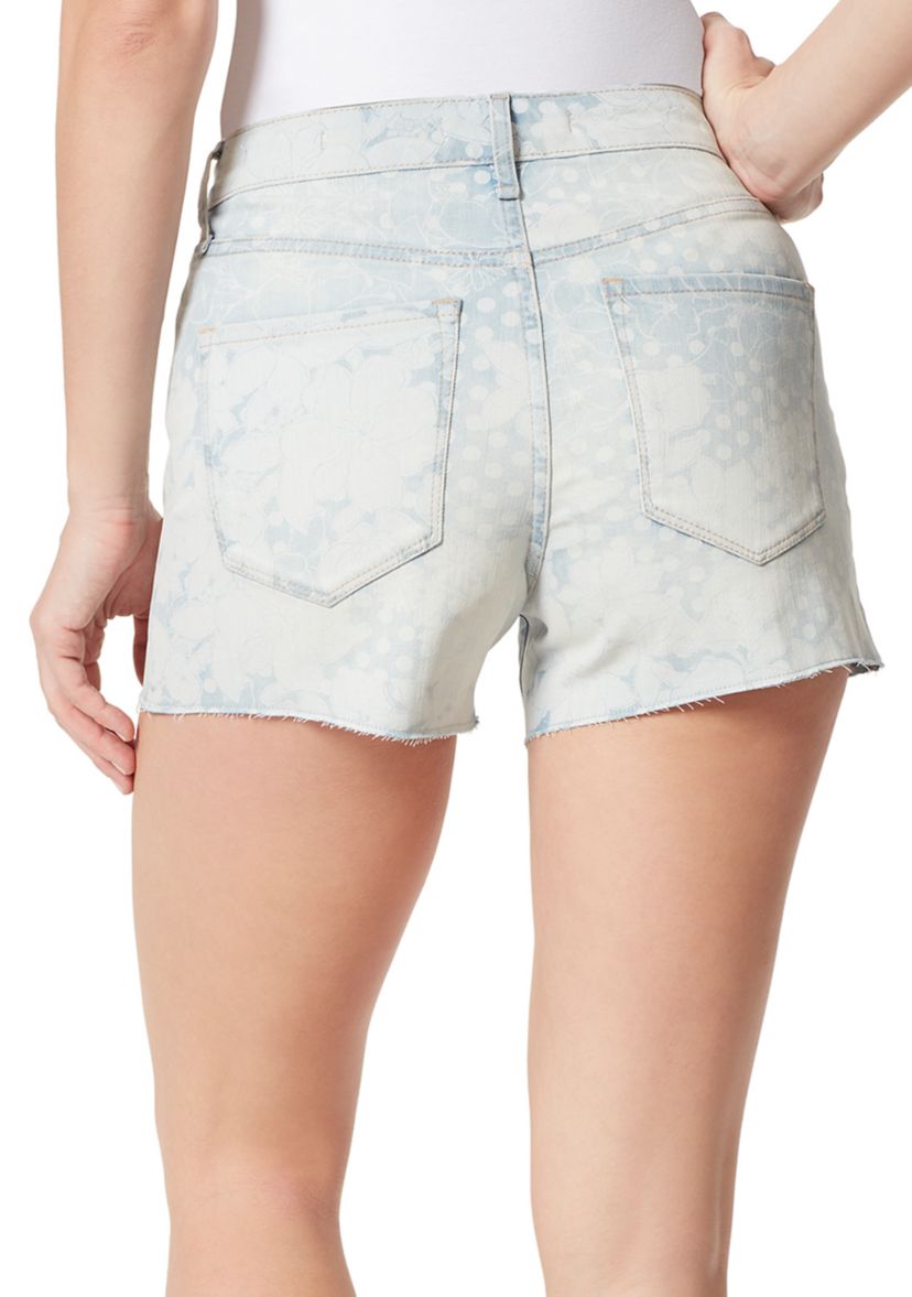 Womens Printed Denim Shorts 