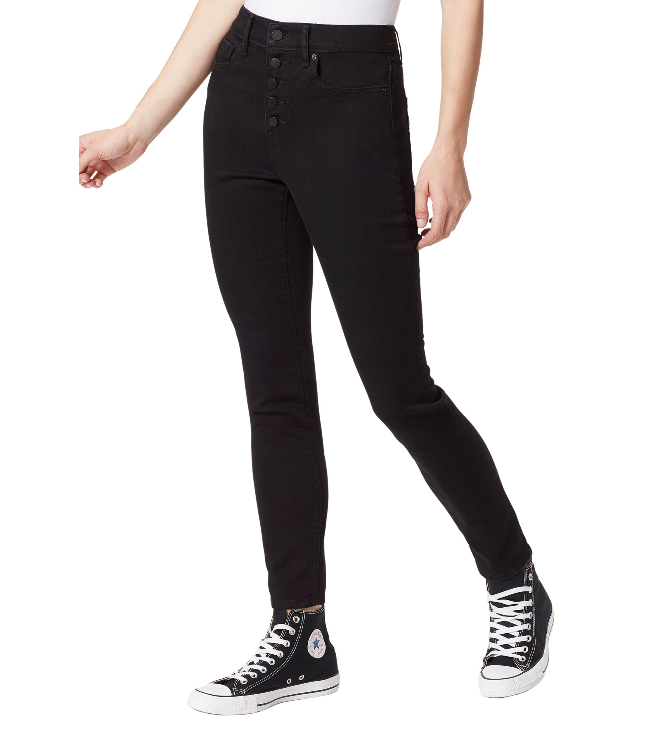  Womens High Rise Black Skinny Jeans 