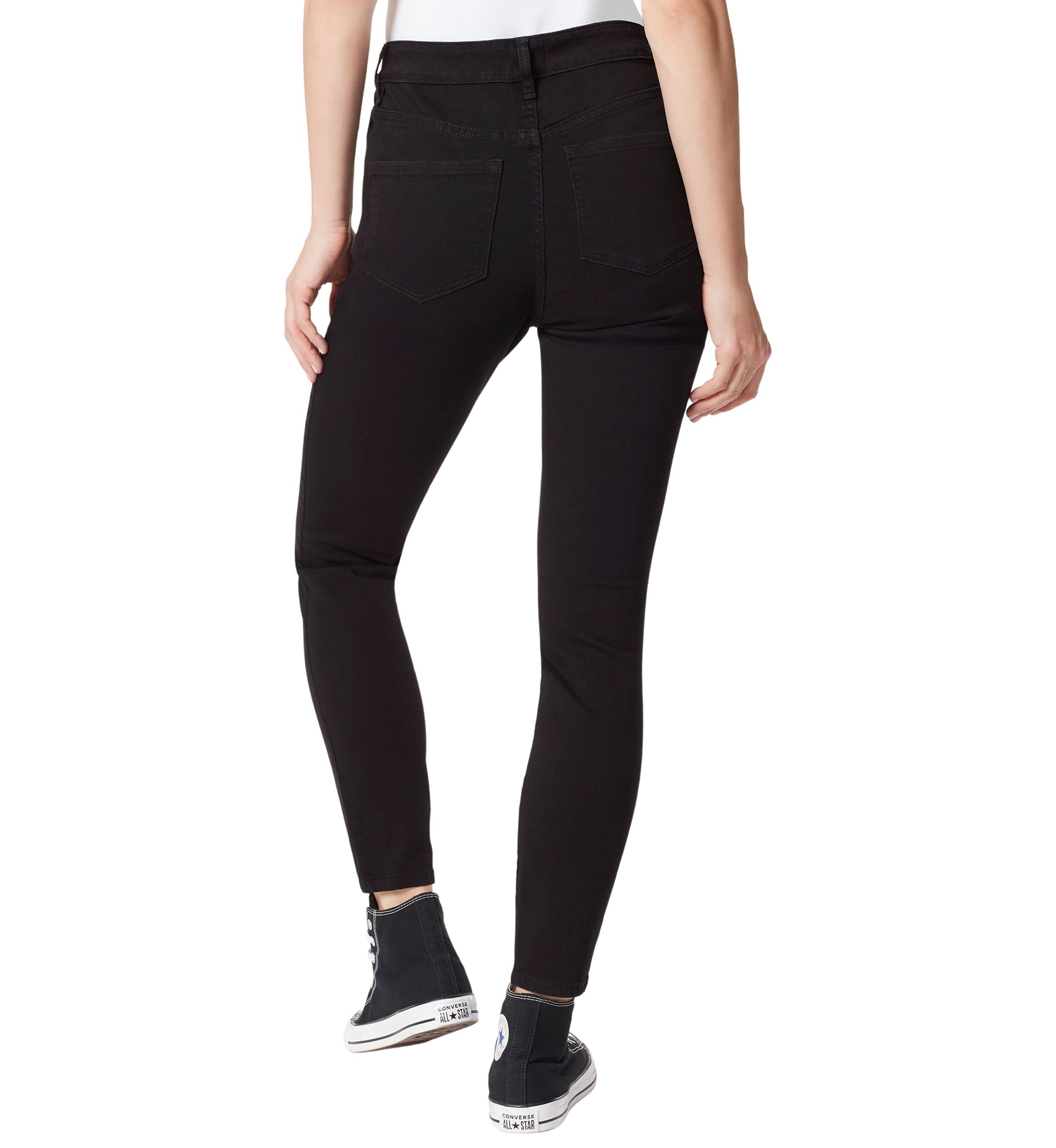  Womens High Rise Black Skinny Jeans 