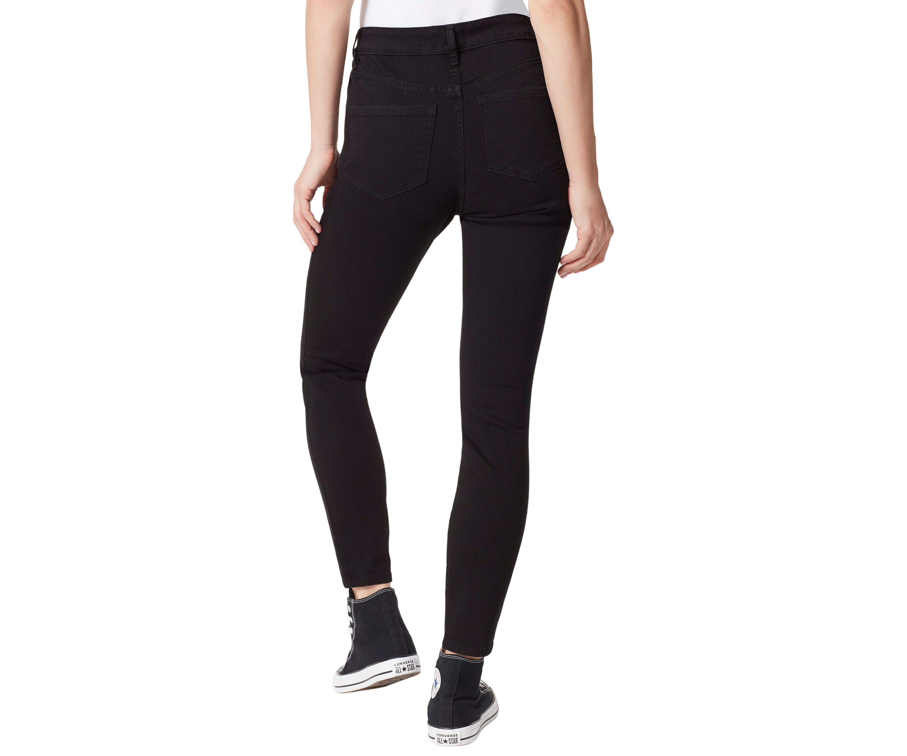  Womens High Rise Black Skinny Jeans 