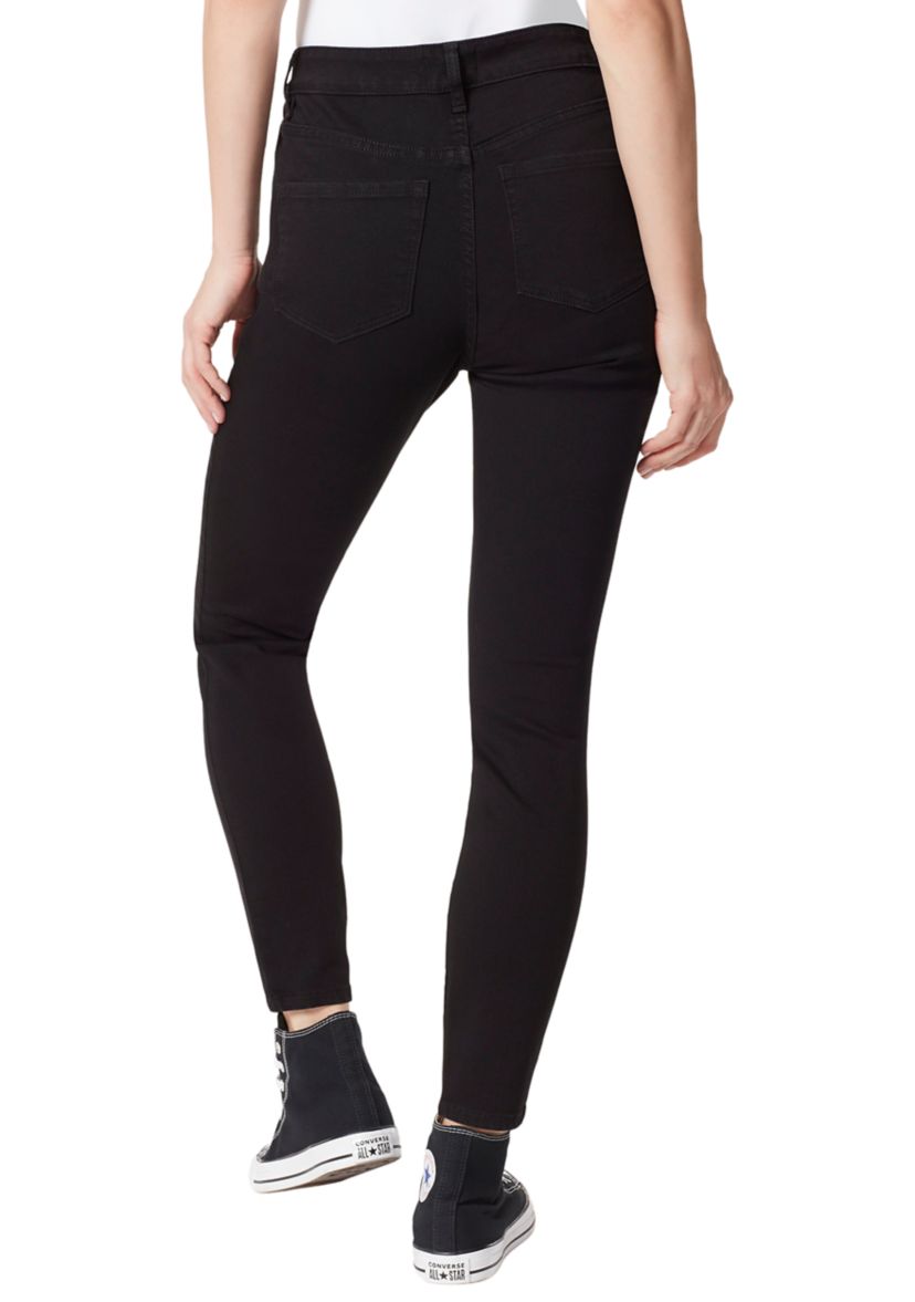  Womens High Rise Black Skinny Jeans 