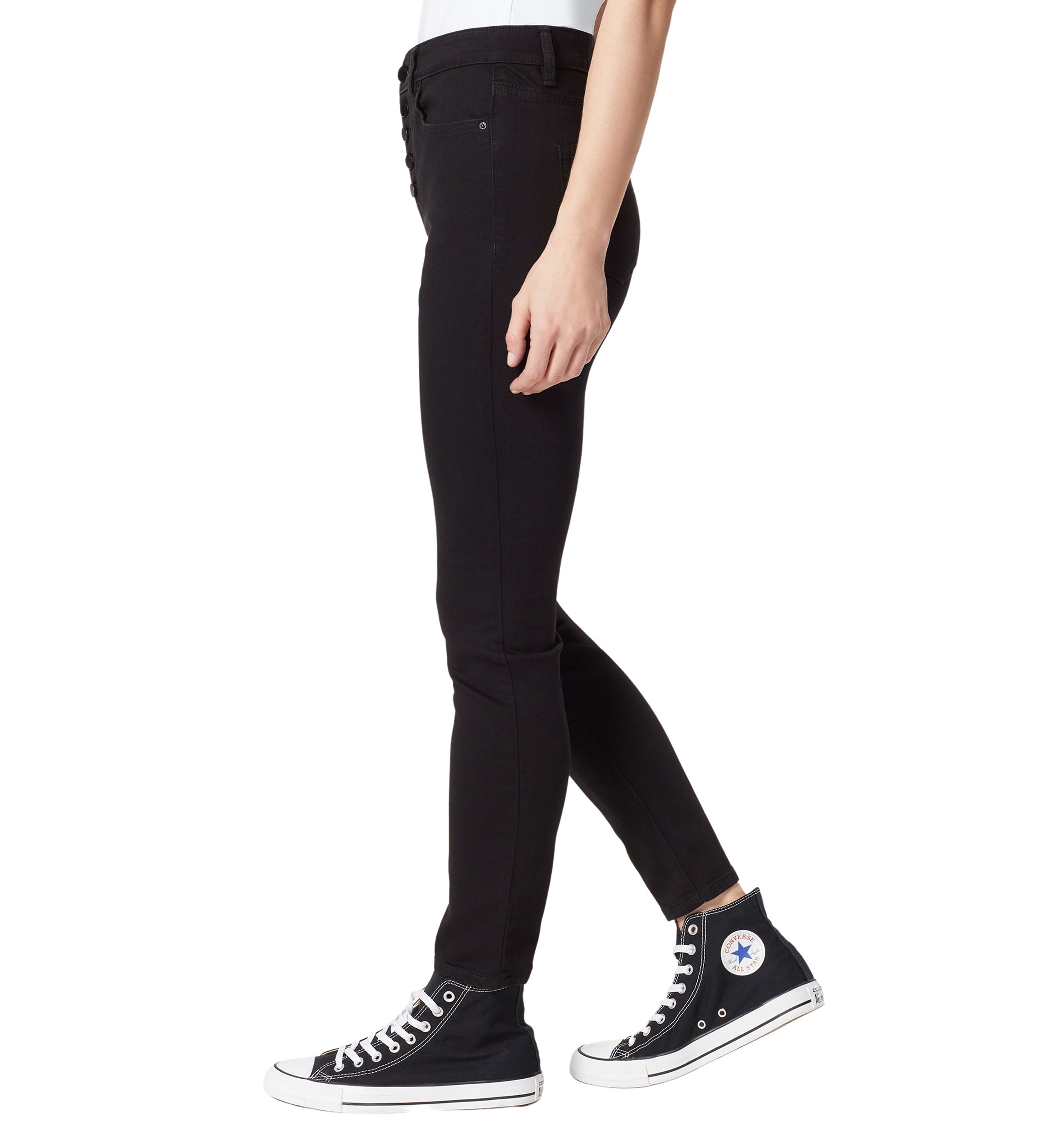  Womens High Rise Black Skinny Jeans 