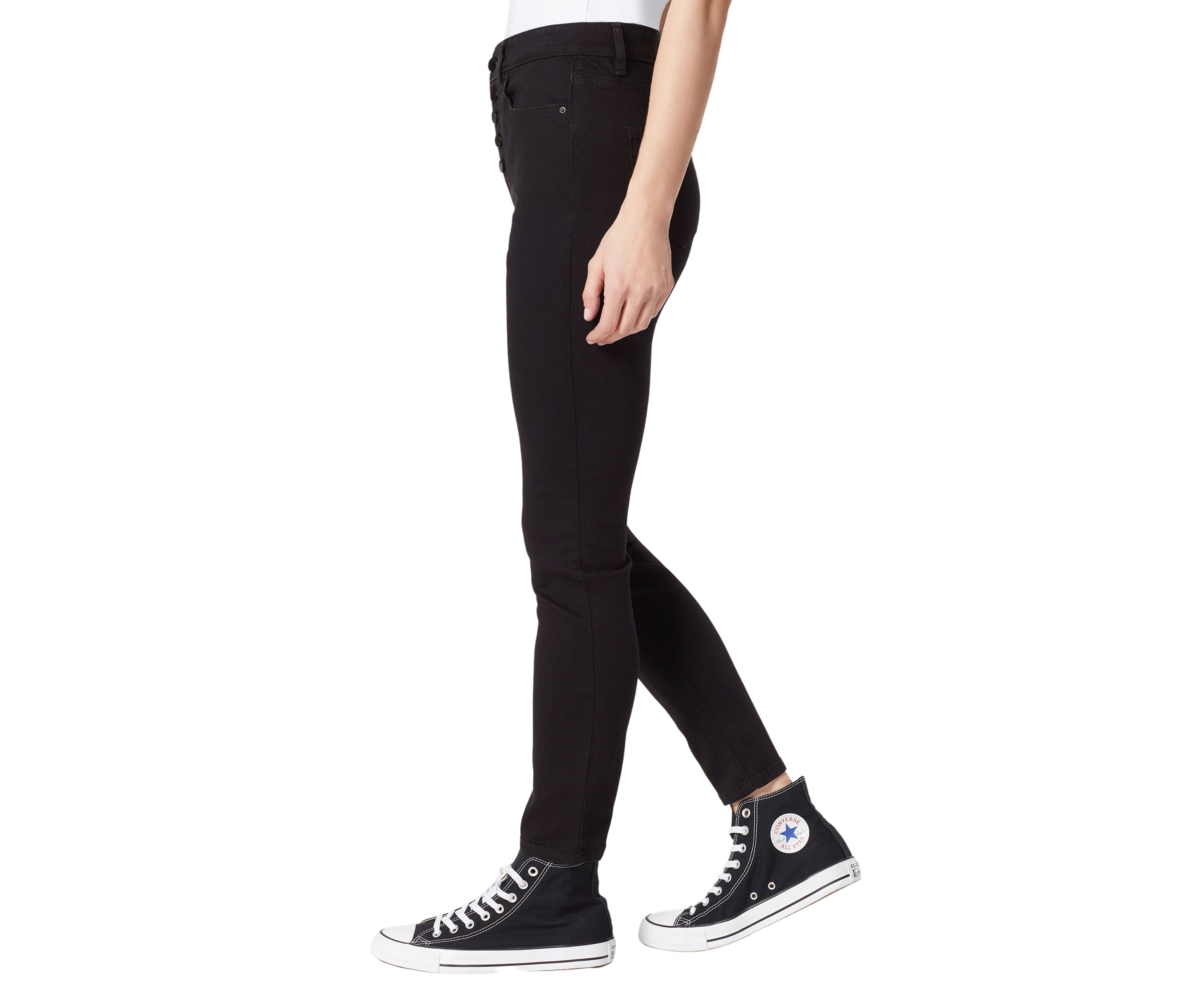  Womens High Rise Black Skinny Jeans 