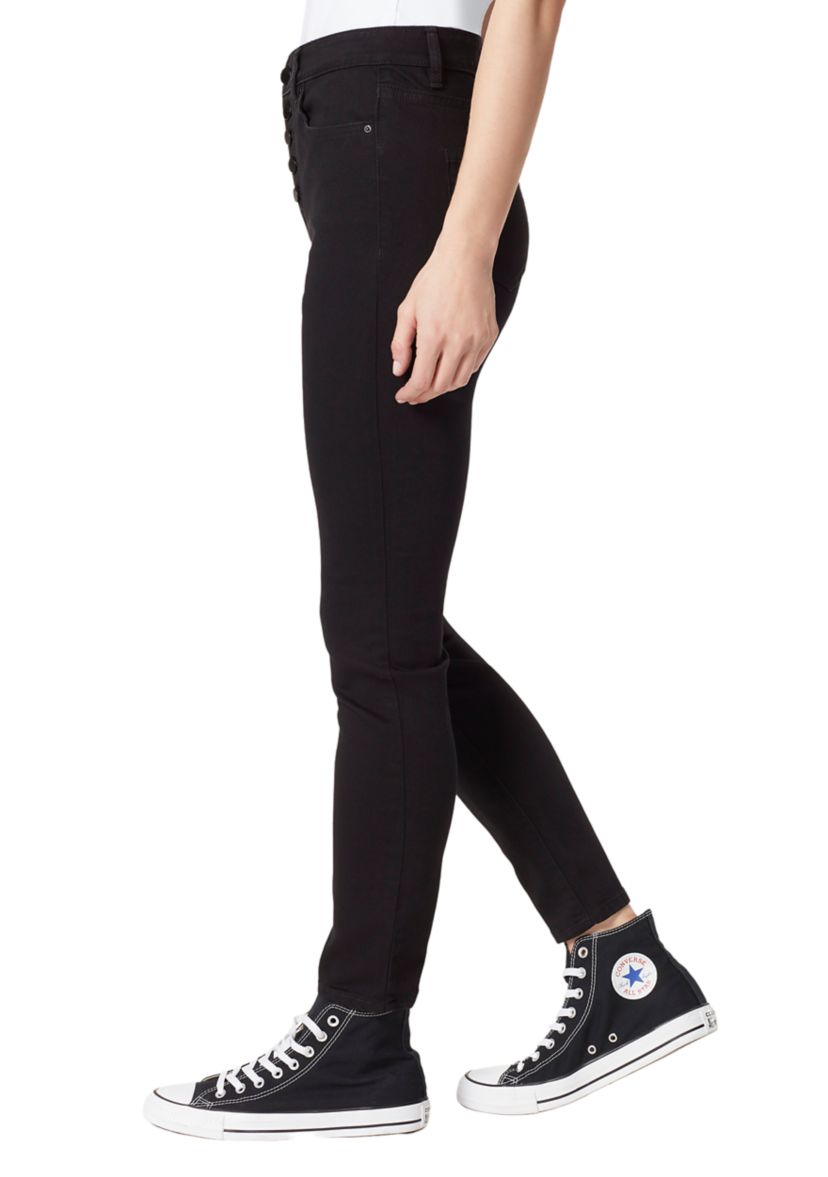  Womens High Rise Black Skinny Jeans 