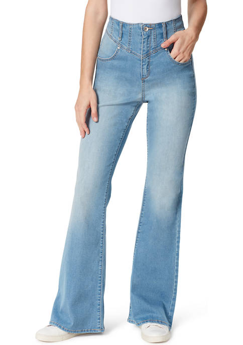 Frayed Super High Rise Flared Jeans