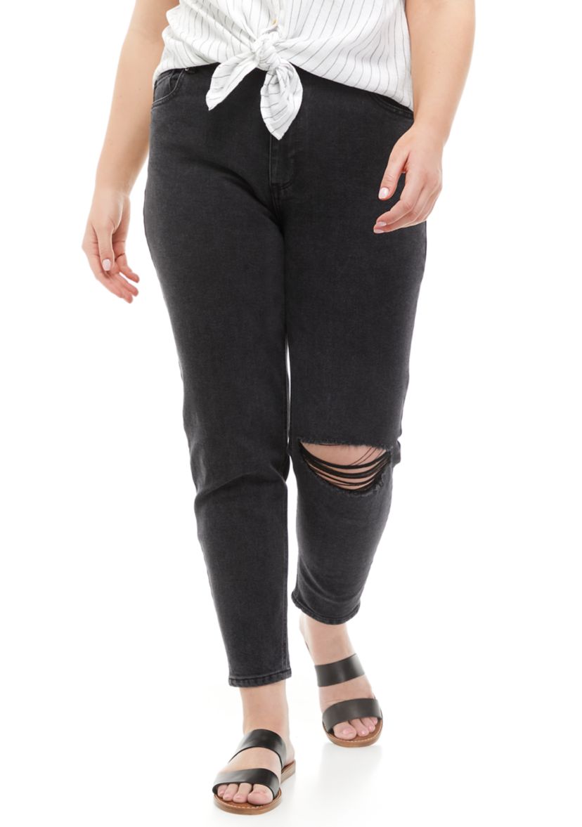 Plus Size High Rise Mom Jeans 