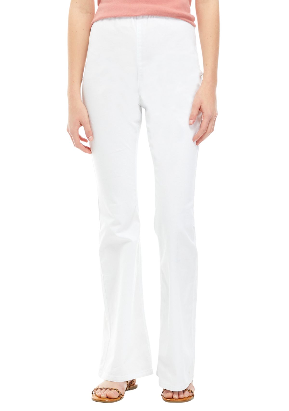 High Rise Pull On Flare Denim Jeans