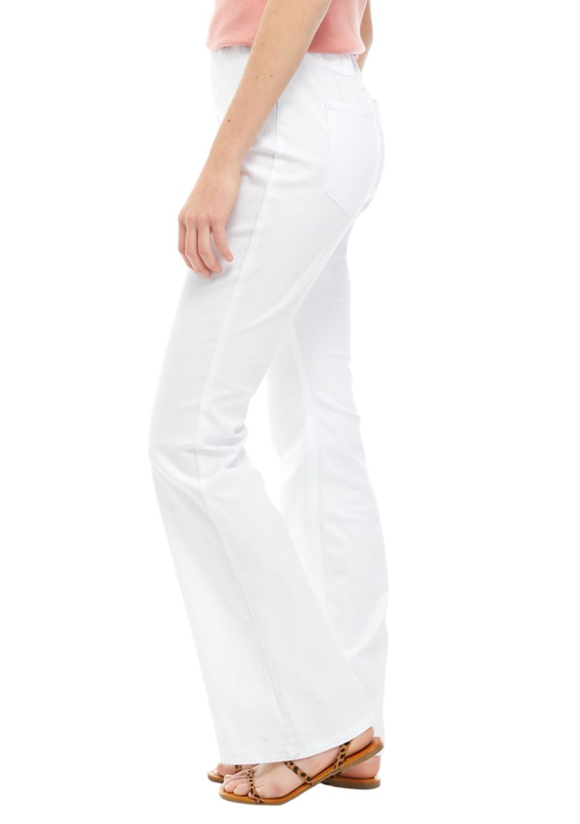 High Rise Pull On Flare Denim Jeans