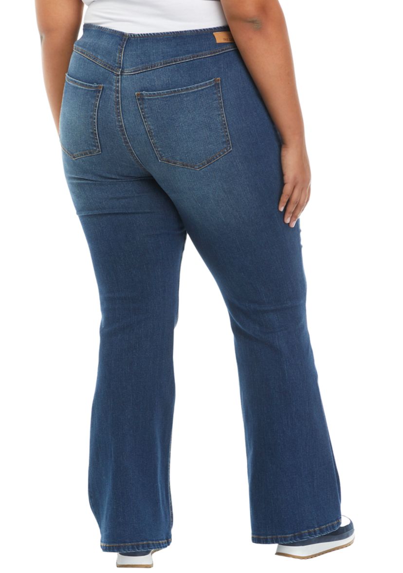 Plus Size Pull On Flare Jeans 