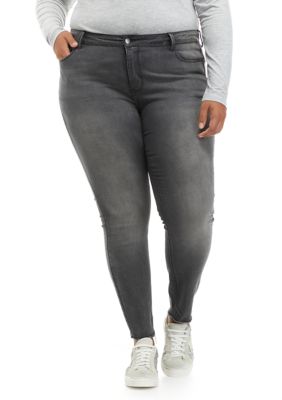 TRUE CRAFT Plus Size Mid Rise Skinny Jeans | belk