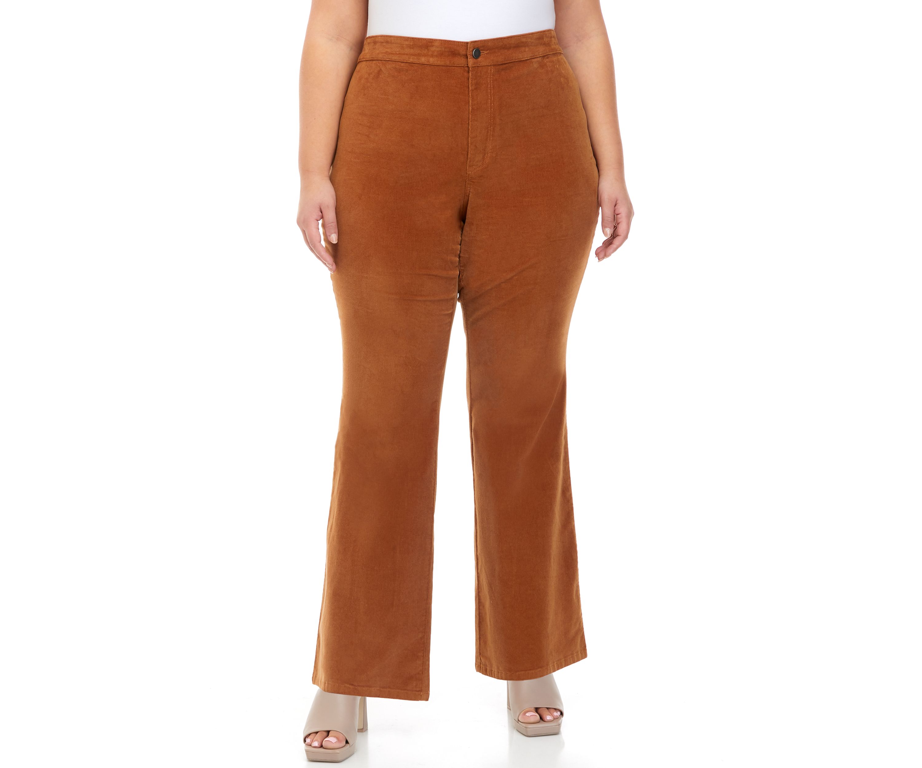 Plus Size High Rise Corduroy Flare Pants