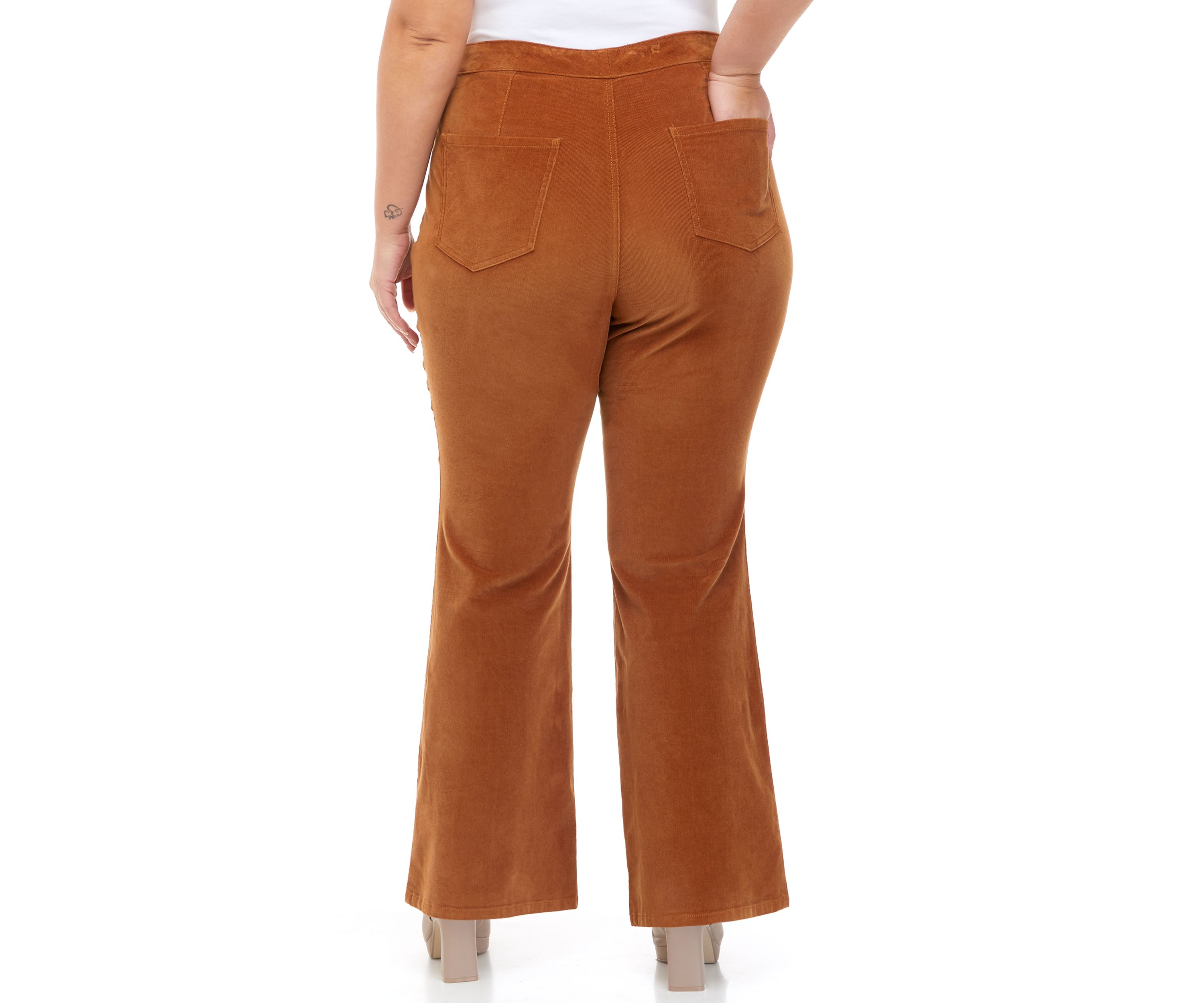 Plus Size High Rise Corduroy Flare Pants