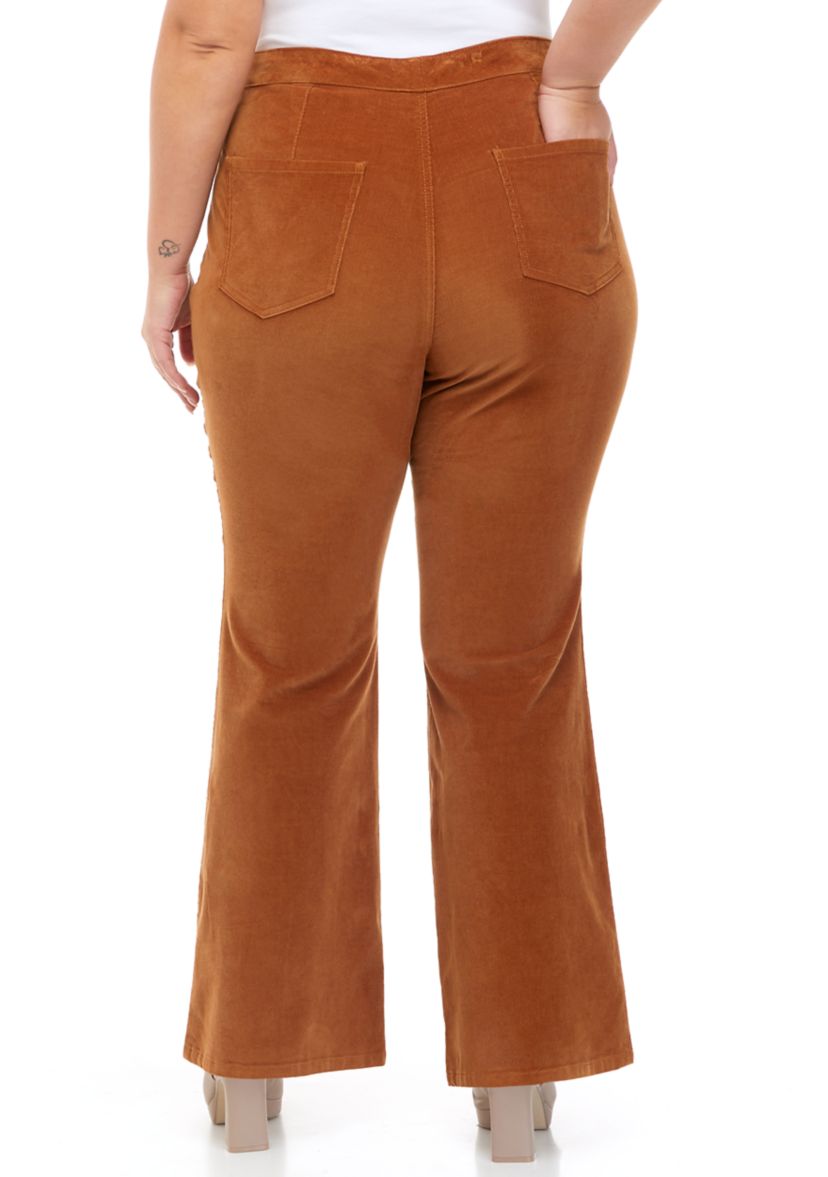 Plus Size High Rise Corduroy Flare Pants