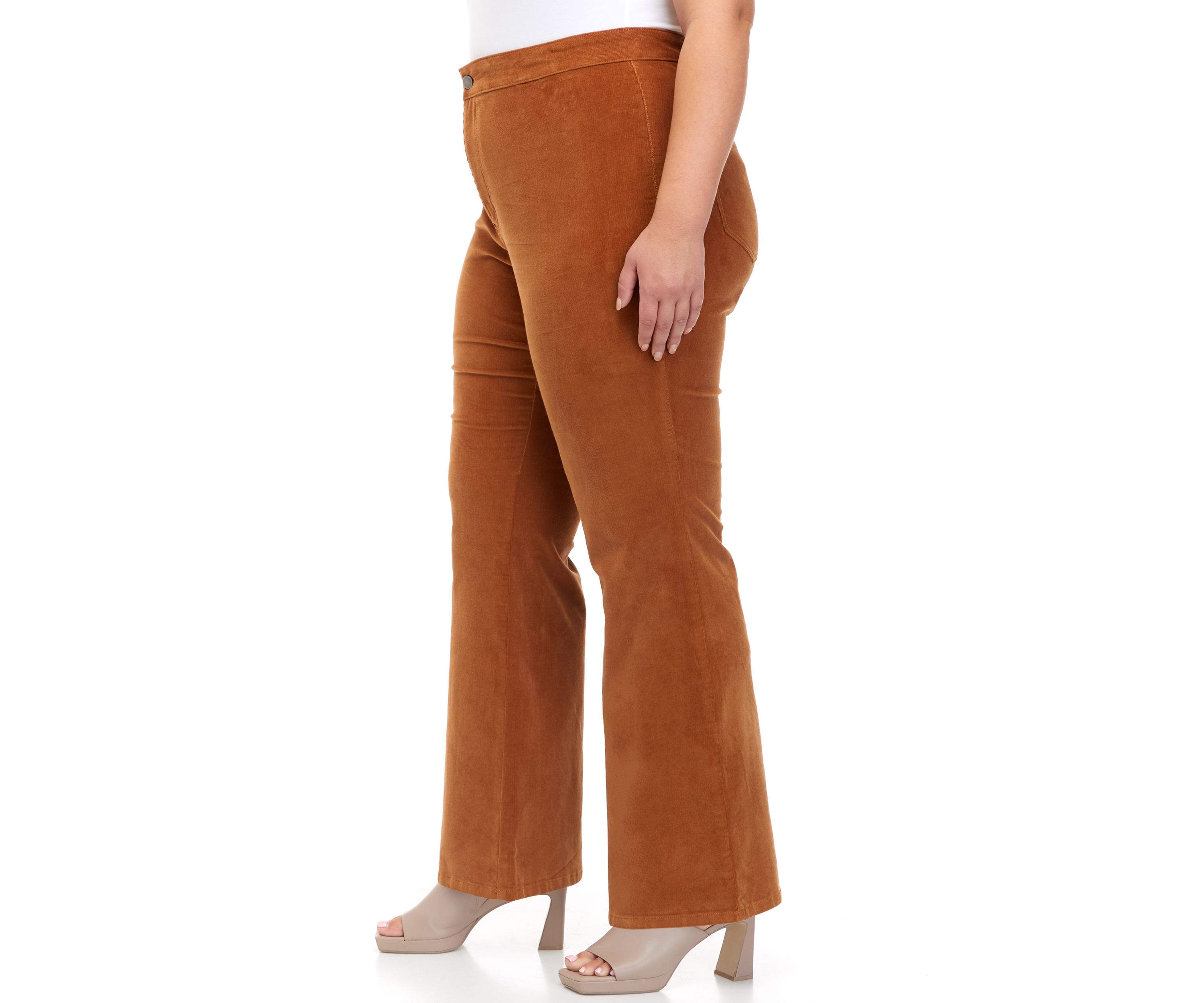 Plus Size High Rise Corduroy Flare Pants