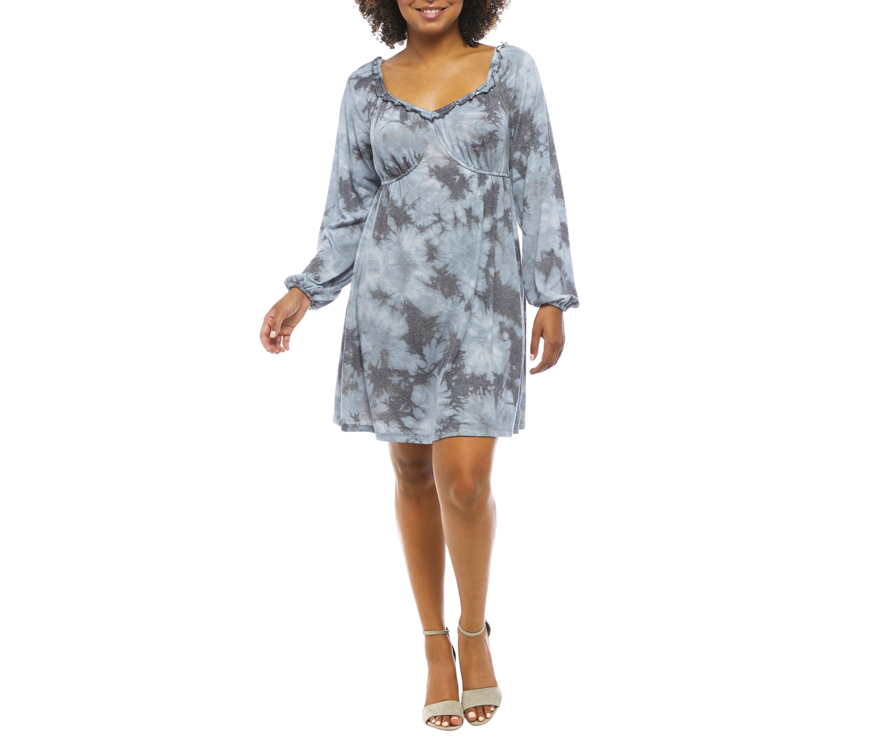   Juniors Blouson Sleeve Babydoll Dress 