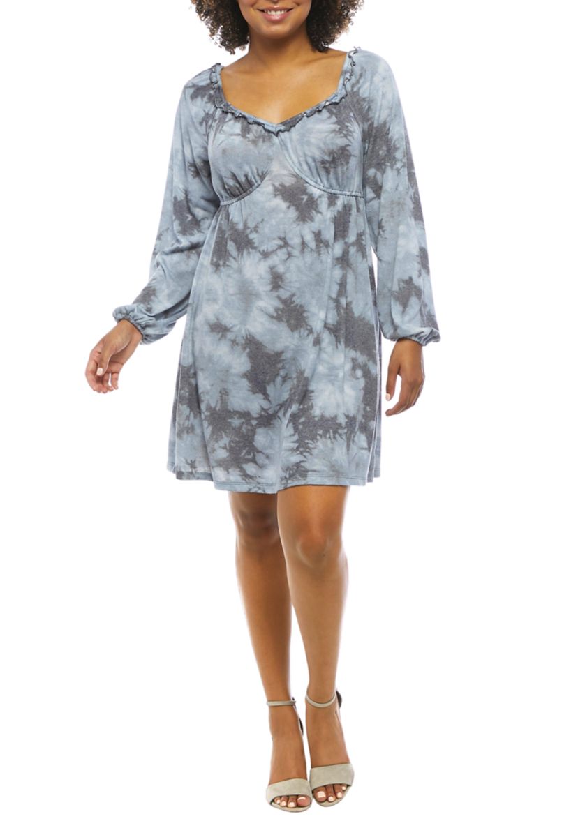   Juniors Blouson Sleeve Babydoll Dress 