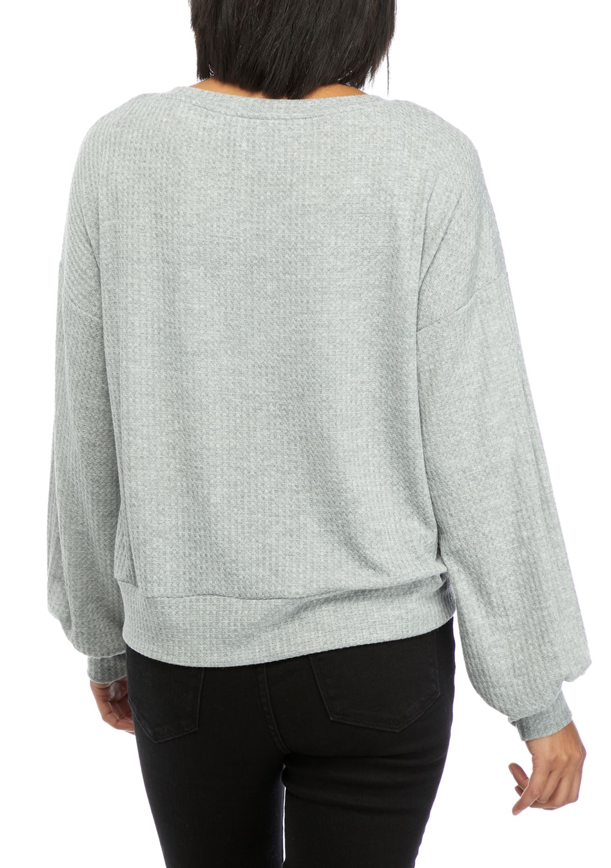Oversized Waffle Henley Shirt 