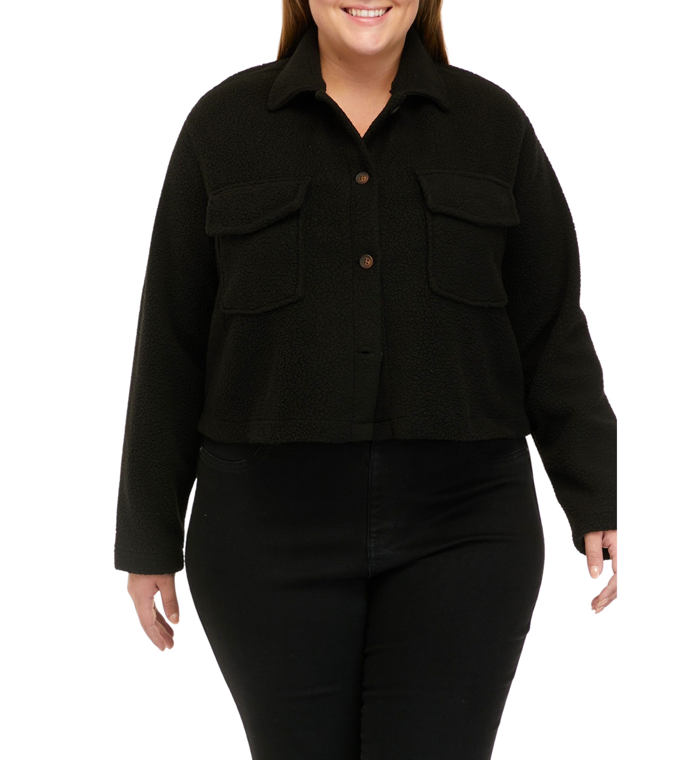 Plus Size Sherpa Jacket