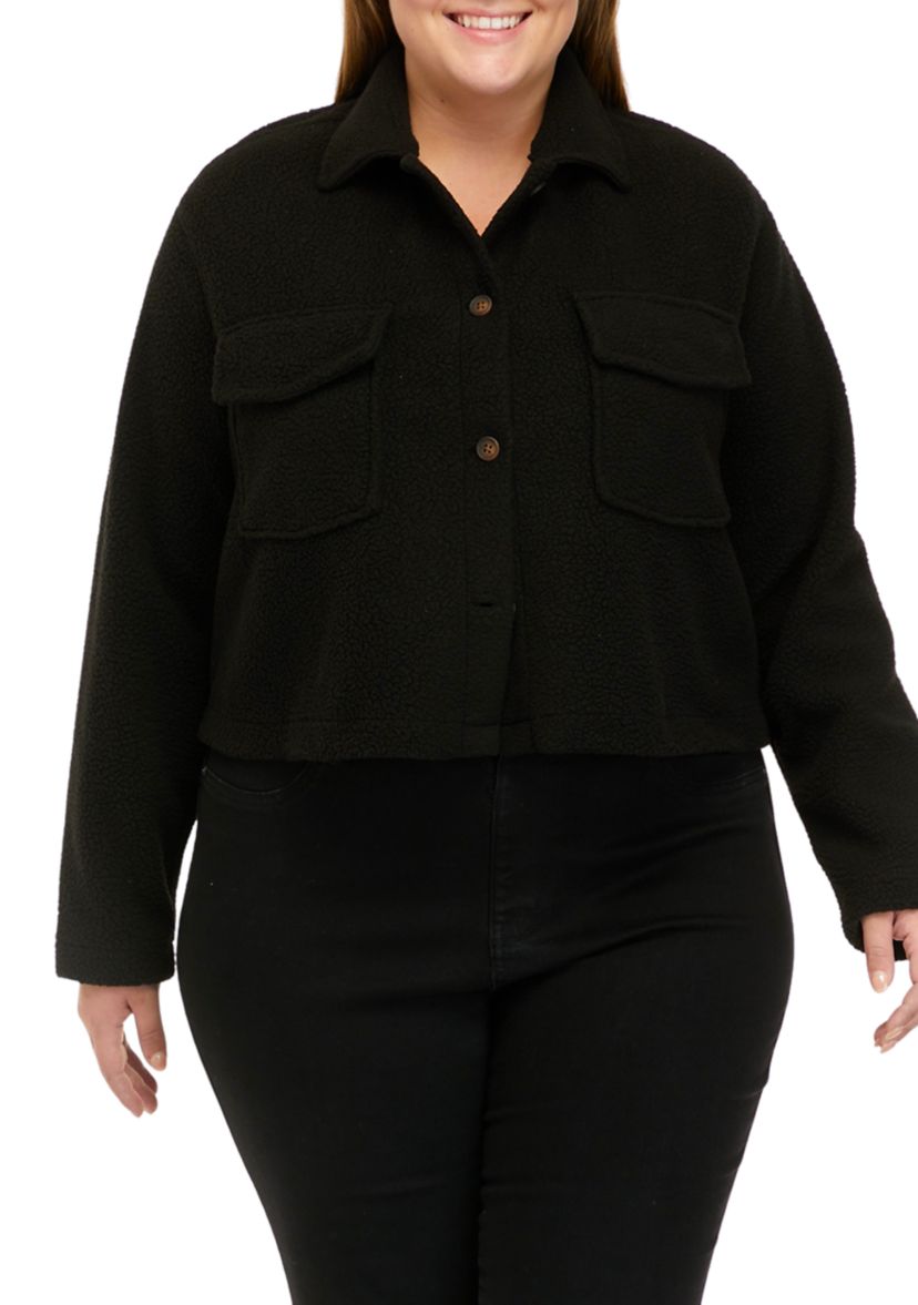 Plus Size Sherpa Jacket