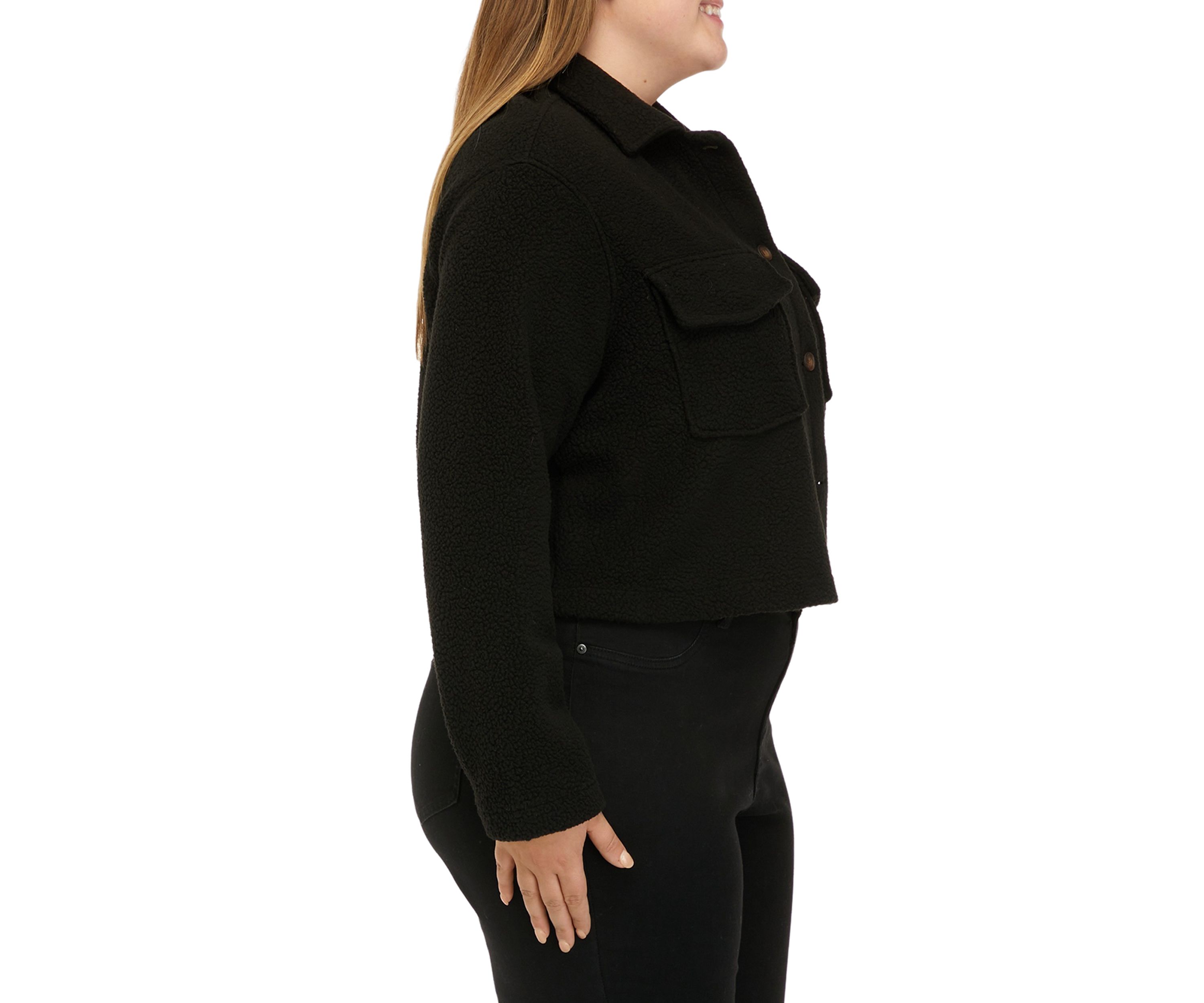 Plus Size Sherpa Jacket