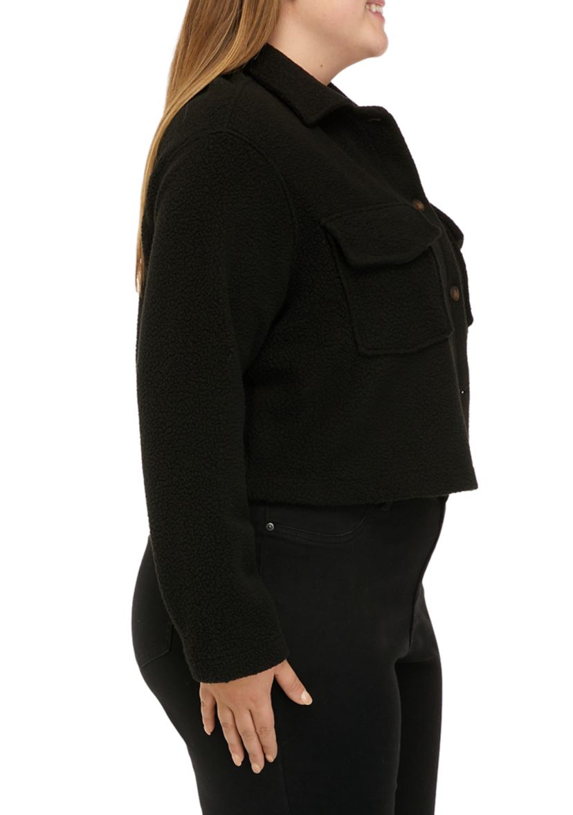 Plus Size Sherpa Jacket