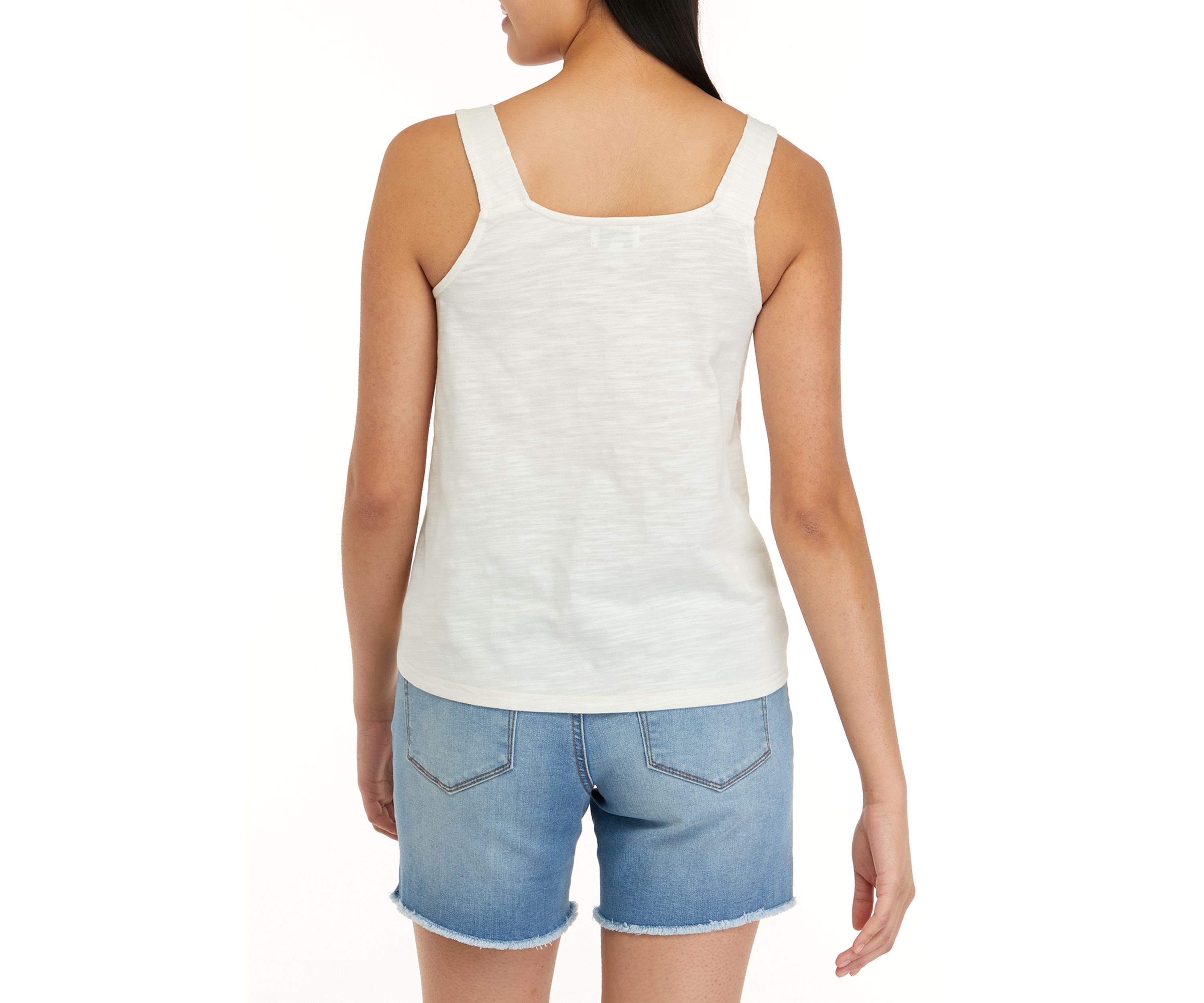Sleeveless Knit Tank Top with Trim