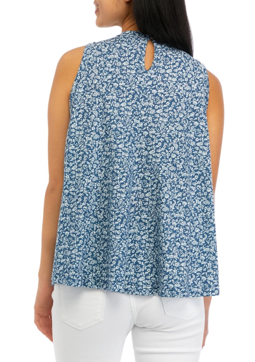 Sleeveless Embroidered Knit Tunic 
