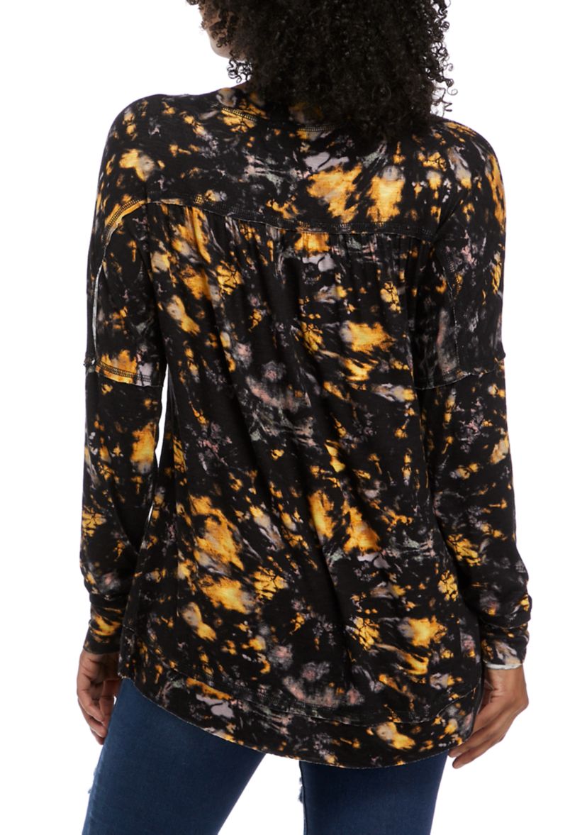 Long Sleeve Sheer Back High Low Top 