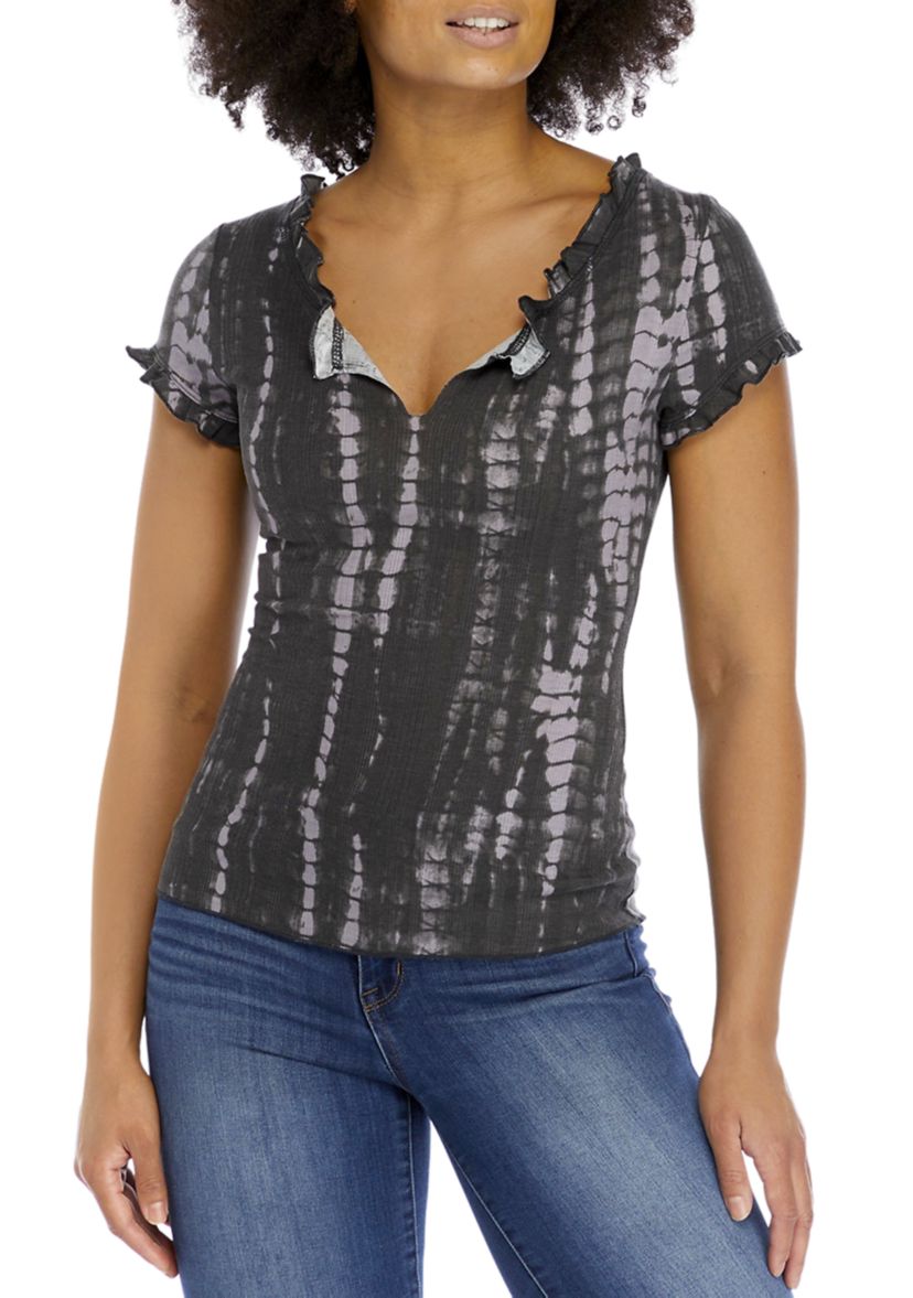 Tie Dye   Lettuce Edge Top 