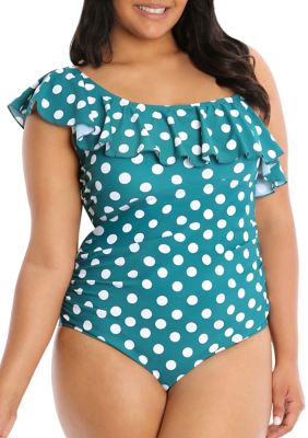 Lysa Plus Size Polka Dot One Piece Swimsuit | belk