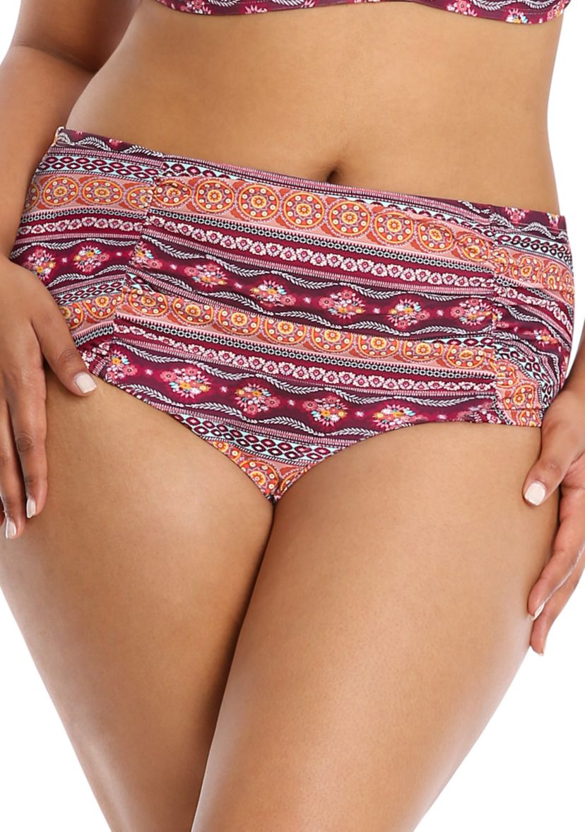 Plus Size Bee Printed Bikini Swim Bottoms