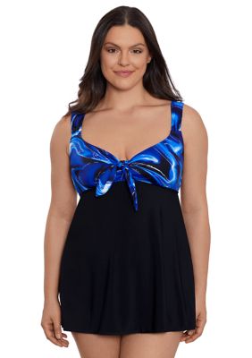 Infinite Shine Tie Front Swim Dress