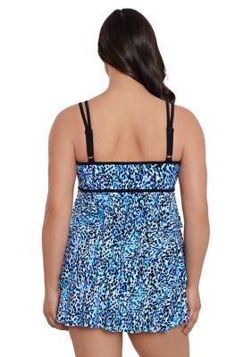 Spotty Skin Triple Tier Swim Dress