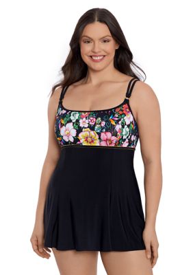 True Romance Empire Seam Swim Dress